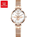 OLEVS Brand Women Water Resistance Quartz WristWatch  Fashion Dress Rose Gold Beatiful Butterfly Watch For Lady